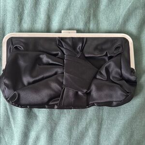 J. Crew Black Satin Clutch